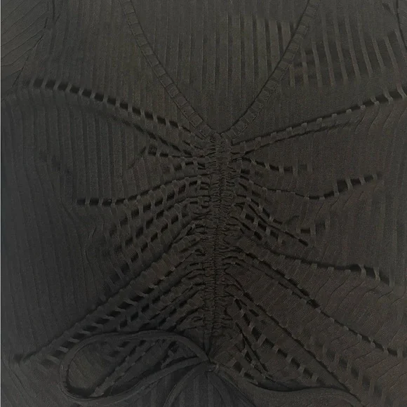 Black Ruched V-Neck Top - Picture 6 of 6